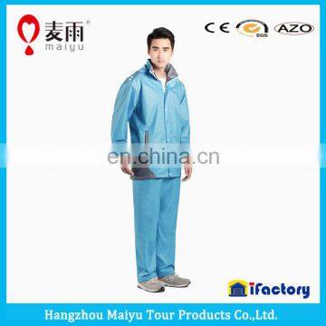 Maiyu Waterproof Blue pu Rain Jacket photo-5