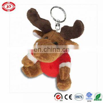 Xmas gift moose in red body holiday kids best love keychain toy