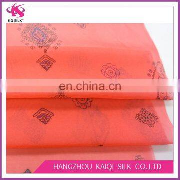 2017 Fashion Chiffon Georgette Digital Print Silk Fabric for Maxi Dress Red Silk Chiffon Fabric With Floral Pattern photo-4