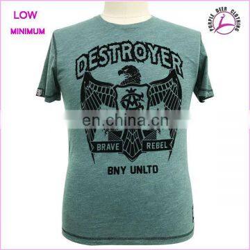 Men's high quality custom flock printing tshirt