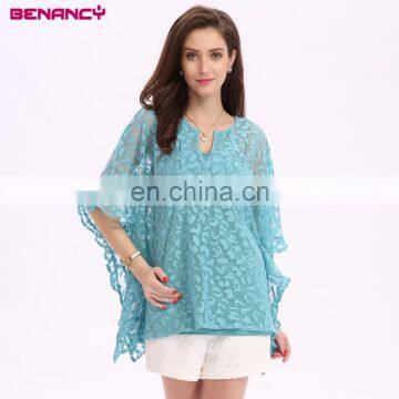 Guangzhou Manufacturer Black Tassel Trim Poncho Blouse photo-2