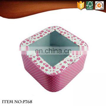 Small Flowers Pattern Cover with Clear Window Packaging Box