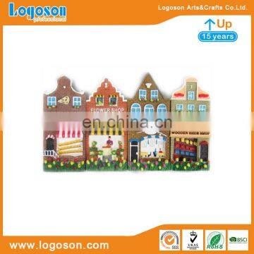 House shape with flower souvenir promotion custom resin fridge magnet