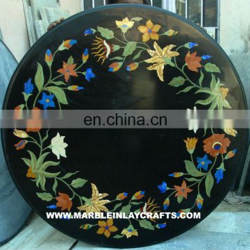 Black Marble Inlaid Table Tops, Marble Table Tops