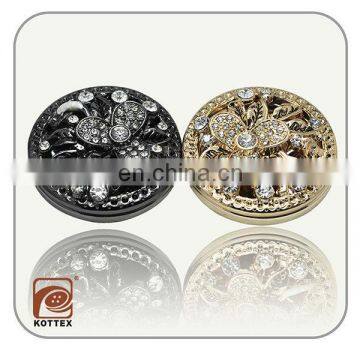 Fashion resin button metal rhinestone button for fur clothing accessories,zinc alloy combination buttons