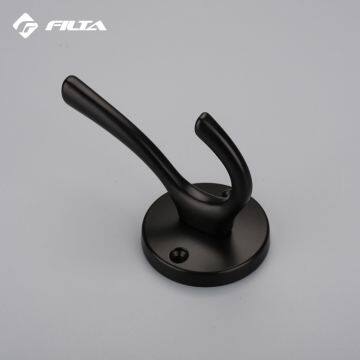 Fancy Design Filta Hardware Eco-Friendly Home Design Storage Black Double Zinc Alloy Coat Hook Hanger 6588 photo-3