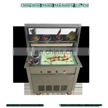 Widely Welcome Double 50cm round pans with 10 cooling barrels/tanks Thai fried ice cream machine for sale