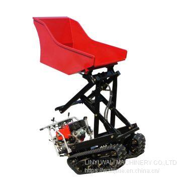 Mini crawler type garden truck dumper with lift container