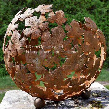 Large Modern Stainless And Corten Steel Garden Sculpture