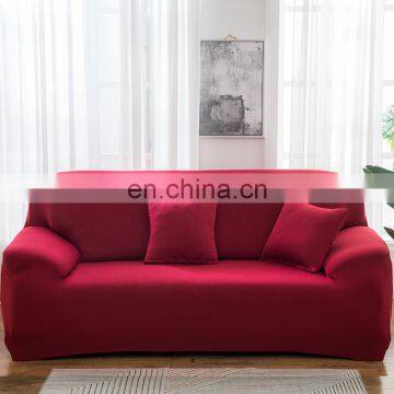High Quality 100% Polyester Spandex Stretch Couch Cover Loveseat Sofa Towel Furniture Cover Solid Slipcover Stretch