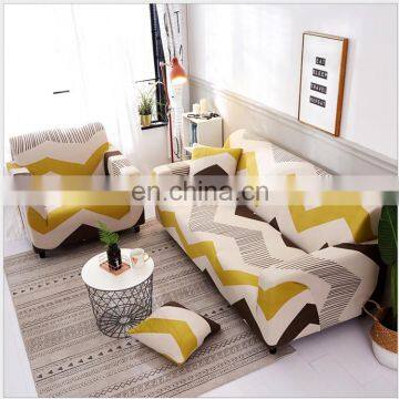 Hot Sell Strechable Sofa Cover Elastic Yellow Geometric Sofa Bed Cover
