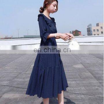 Long Skirt Female Summer 2020 New Temperament Waist Slimming Chiffon Dress Red Doll Collar Skirt Factory Direct Sales photo-5