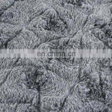 New Luxury Grey Color pv Fur Minky Brushed Double Plush Throw Blanket photo-4