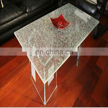 Qingdao Rocky high quality 3mm-19mm broken tempered glass cracked glass table