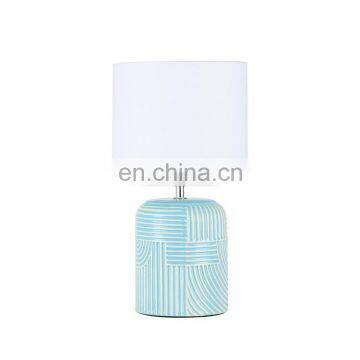 Nordic Modern Handmade Ceramic Bedside Lamp Wholesale Cheap Blue Ceramic Table Lamp photo-5