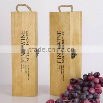 Natural Color Solid Wood Single Bottle Wine Gift Boxes photo-2