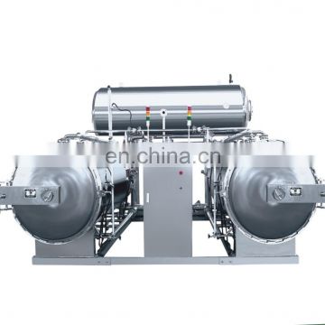 Stainless steel water immersion retort equipment / machine / plant / system / line for industrial food and beverage