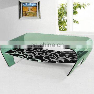 modern 10mm 12mm safety bent glass coffee table