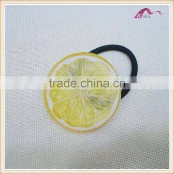 Yiwu wholesaler teenager fashion young plastic lemon elastic hair band popular elastic hair band