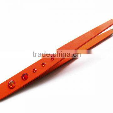 Eyebrow Tweezer - Powder Coated Crystal Decorated