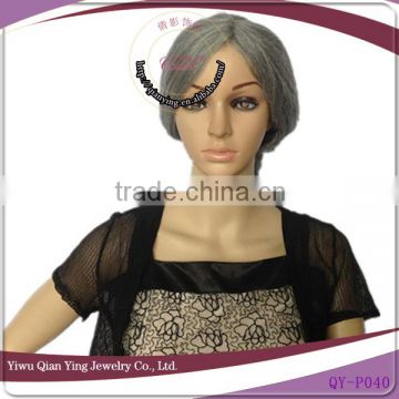 Hot Sale grey synthetic old women carnival party wigs