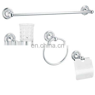 Silver Zinc Bathroom Accessories Towel Bar Wall Mount Paper Holder Soap Holder Toothbrush Toilet Brush And Holder Towel Ring