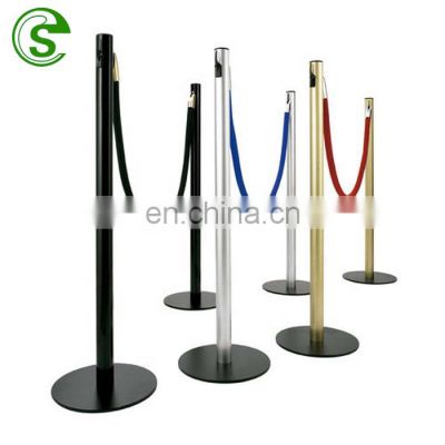 Stainless Steel Queue Fence Velvet Ropes Telescopic Guardrail Isolation Belt Queue Line Stand