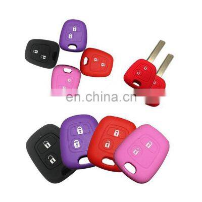 1Pc Silicone Key Case Cover For Peugeot 206 307 207 408 Black Blue Key Case Protector Protection Car Accessories photo-2