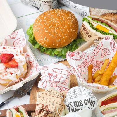 Greaseproof Food Packaging Wrapping Sandwich Burger Tray Liner Bakery Paper