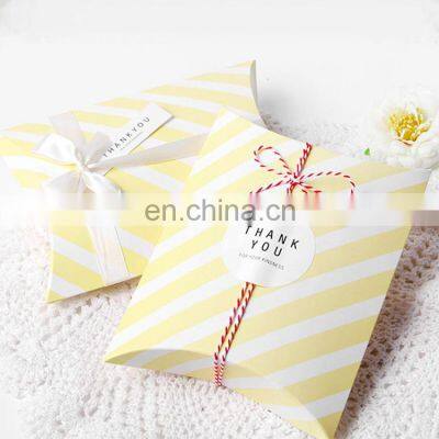 Supplies Colorful Stripe Pattern Pillow Candy Packaging Gift Box for Wedding Sweet Favors Baby Shower Birthday Party