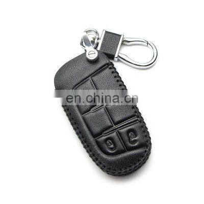 Wholesale Prices Durable Fob Genuine Leather Car Key Cover for Jeep Liberty Light 2014 Grand Cherokee guide