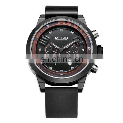 Megir 2001 Brand Mens Watches Top brand luxury japan quartz watch stainless steel back Waterproof Migeer Watch reloj hombre