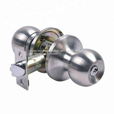 201/304 stainless steel ball lock keyed entrance wooden entrance door knob lock set cylindrical knobset handle knob door lock