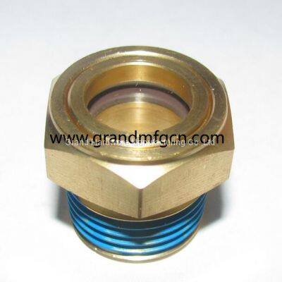 brass oil level glass sights for air compressors NPT pipe thread 1 inch 1/2 inch