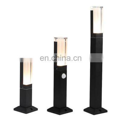 Stand Garden Path Lights Black Aluminum Landscape Lawn Cob Led Bollard Light For Landscape Yard Square Garden Light