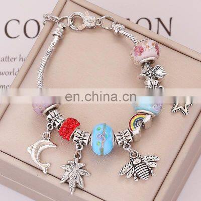 Fashion Women's Jewelry Personality Rainbow DIY Bracelet Female Temperament Trendy Fashion Ornament for Girls B296