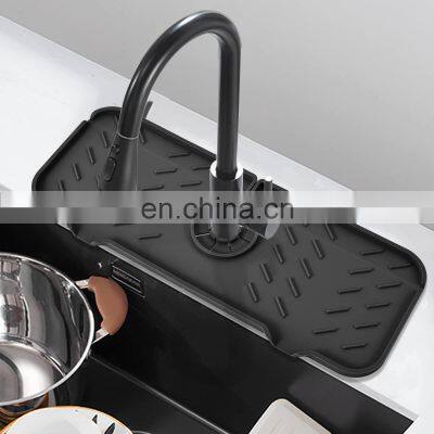 custom kitchen faucet absorbent mat sink splash guard handle drip catcher tray silicone faucet sink drying mat