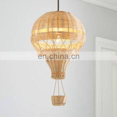 New Design Hot Air Balloon Rattan Easy Fit Pendant Ceiling Lights Kid's Room Lampshade decor high quality