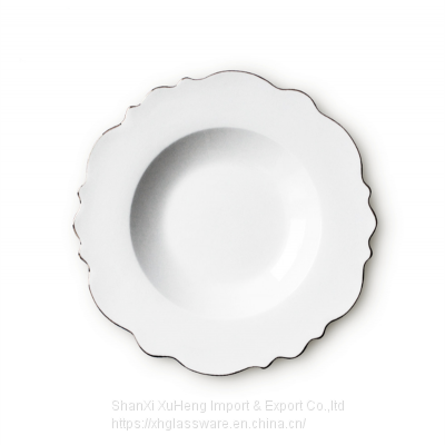 Western Dinnerware Tableware Set Luxury European Style High-grade Dinner Set Gold Rim Bone China Ceramic Plates Dishes photo-3