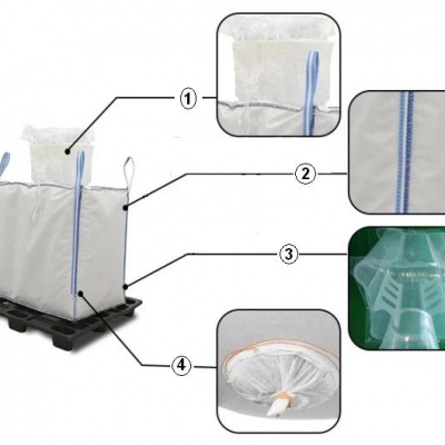 1.5 2 Ton Large Sands Bigbag Bulk Jumbo Bag 1000kg 1500kg Big Bags Top Duffle Flat Base