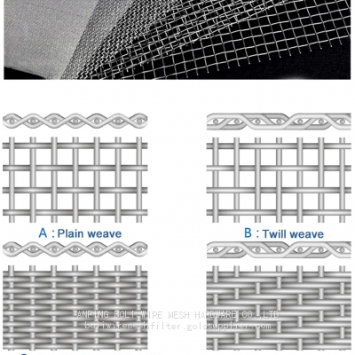 BOLI MESH2025 WIRE MESH Stainless steel 316 316L Plain Weave Woven/ 304 Twill Weave/ Stainless Steel Wire Mesh Plain/ Dutch Weave tainless Steel mesh cloth For oil filter air filter making