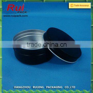 60g black aluminum tin, screw lid alumite jar