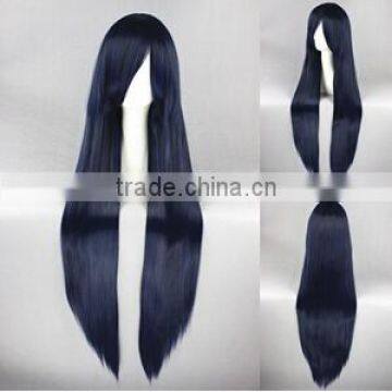 High Quality 100cm Long Straight Umineko no Nakukoroni-Furudo Erika Dark Blue Synthetic Anime Wig Cosplay Hair Wig Party Wig photo-2