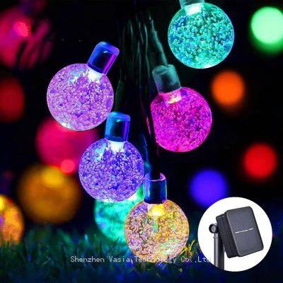 100LEDs 10M Solar Bubble Ball String Lights - Waterproof for Wedding Christmas Outdoor Garden Decor
