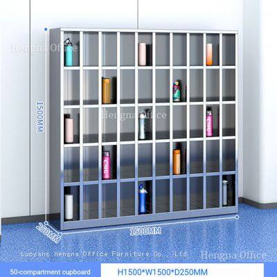 Durable Stainless Steel Water Bottle Cabinet - 50 Compartment Lockable Storage for Commercial Spaces photo-3