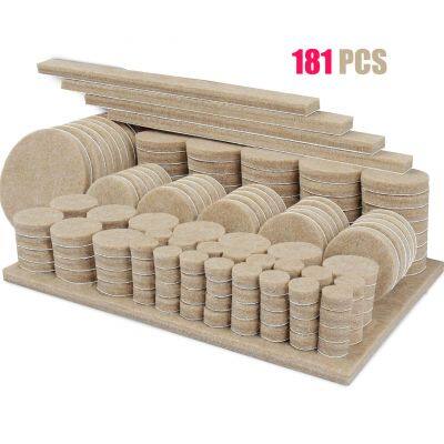 Furniture Pads, Felt Furniture Pads, Premium Beige Felt Anti Scratch Floor Protector for Chair Legs Cabinet Doors, Sliders for Hardwood Floors