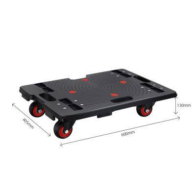 Folding Euro Pallet Crate Trolley 4 Wheel Silent Rolling Dolly Single Faced Blue Plastic Dolly With Wheels photo-3