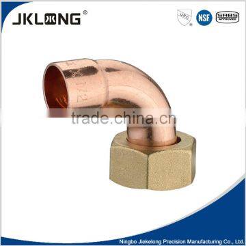J9022 Copper fitting bend nut connect flat neck