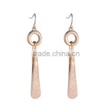 Womens Hand Made Elegant Simple Clappers Shape Gold Earrings