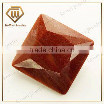 Hot Sell 5*5mm Red Square Shape Decorative Colored Glass Stone